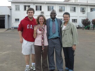 Zomba-Malawi visit. Pictured: Barry Pittendrigh, Julia Bello, Merle Bowen, and Malawian colleague.