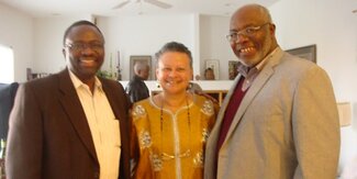 CAS Celebrates Title VI Grant Award: Provost Ilesanmi Adesida, Dr. Merle Bowen, and Dr. Ron Bailey (left to right)