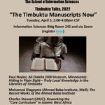 The Timbuktu Manuscripts Now